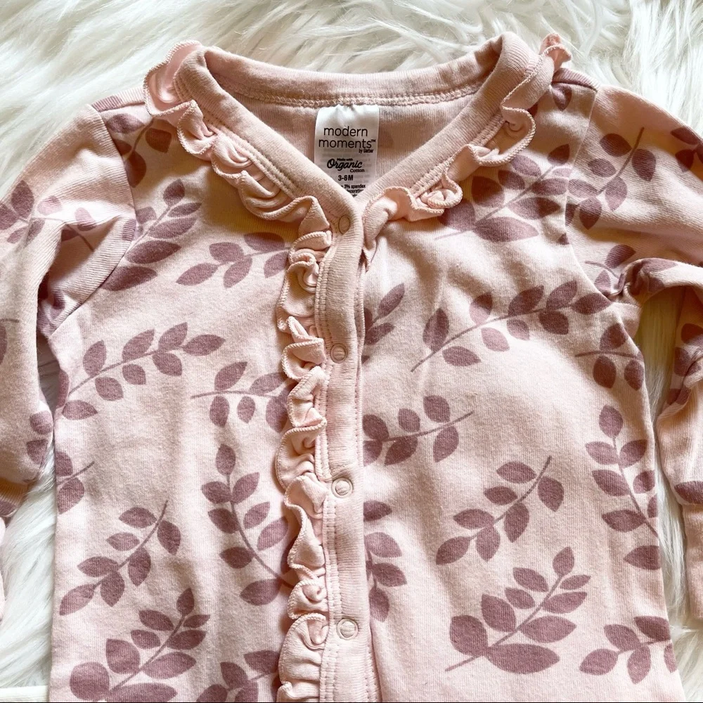 2 Organic Footless Sleepers, Sz 3-6 Mo
